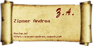 Zipser Andrea névjegykártya